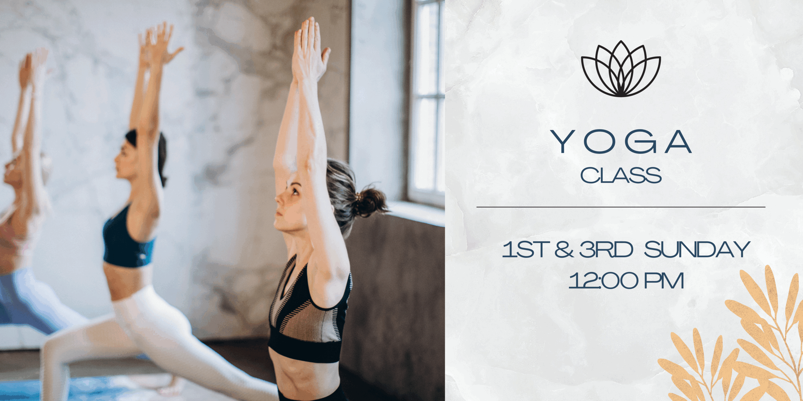 1st & 3rd sunday yoga, 12pm